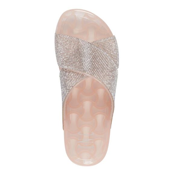 INC Womens Silver Pool Rhinestone Viraa Round Toe Slip On Slide Sandals 6 M - Picture 3 of 4